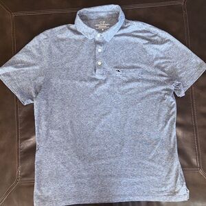 Vineyard Vines Heathered Blue Polo Shirt. M